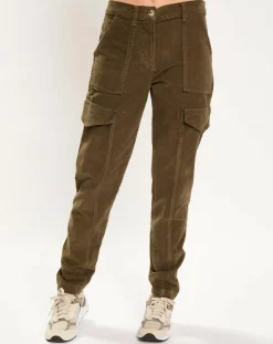 Pantalon en Velours Cargo vert