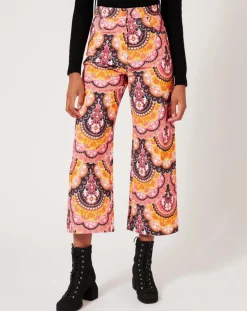 Pantalon en Velours côtelé Fall imprimé rose/multicolore