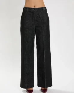 Pantalon en Velours côtelé Chiara noir
