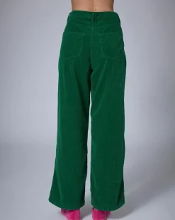 Pantalon en Velours côtelé Baggy vert indien