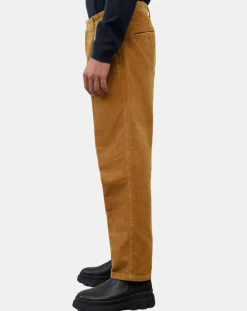 Pantalon en Velours côtelé 100% Coton Bio Belsbo Pleats brique