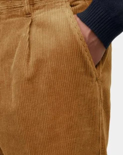 Pantalon en Velours côtelé 100% Coton Bio Belsbo Pleats brique