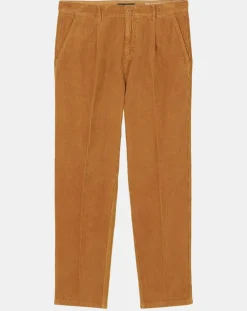 Pantalon en Velours côtelé 100% Coton Bio Belsbo Pleats brique