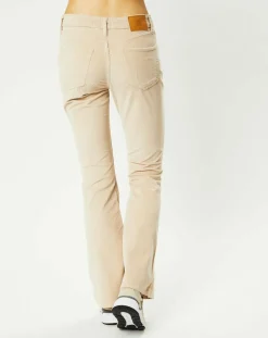 Pantalon en Velours côtelé Mid Rise Flare beige