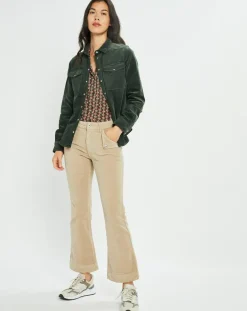 Pantalon en Velours Elsa stone