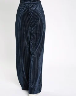 Pantalon en Velours fluide rib bleu marine