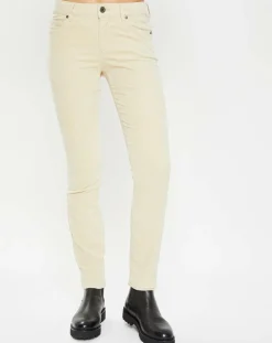 Pantalon en Velours lisse Alby beige