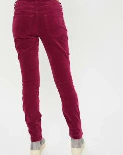 Pantalon en Velours lisse Alby bordeaux