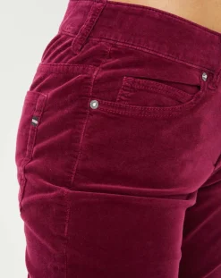 Pantalon en Velours lisse Alby bordeaux