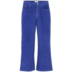 Pantalon en Velours milleraies Popies myosotis
