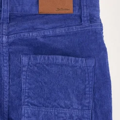 Pantalon en Velours milleraies Popies myosotis