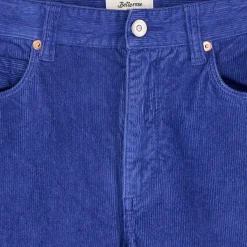 Pantalon en Velours milleraies Popies myosotis