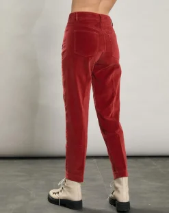 Pantalon en Velours Pepite piment
