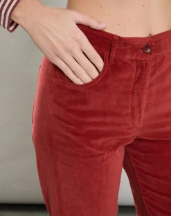 Pantalon en Velours Pepite piment