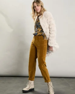 Pantalon en Velours Pepite tabac