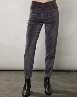 Pantalon en Velours Pepite charbon