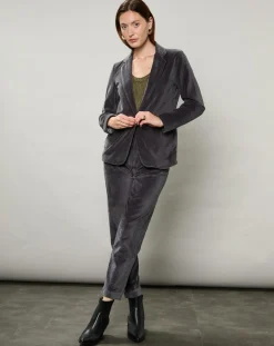 Pantalon en Velours Pepite charbon