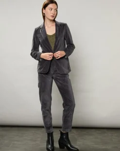 Pantalon en Velours Pepite charbon