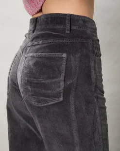 Pantalon en Velours Pepite charbon