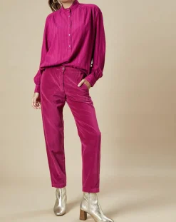 Pantalon en Velours Perfect magenta