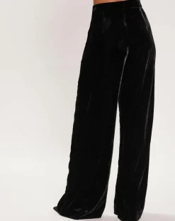 Pantalon en Velours satiné Princesse noir