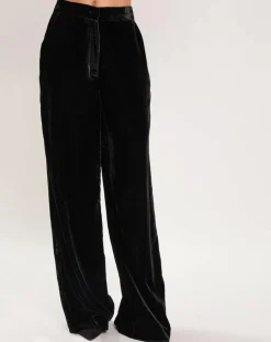 Pantalon en Velours satiné Princesse noir