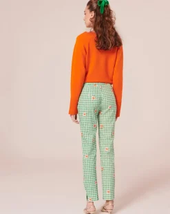 Pantalon en vichy vert