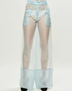 Pantalon Esprit d'Atelier 100% Soie bleu