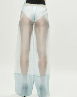 Pantalon Esprit d'Atelier 100% Soie bleu