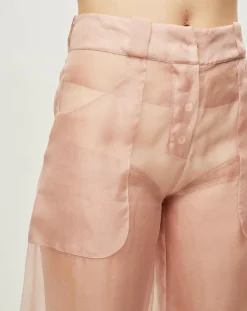 Pantalon Esprit d'Atelier en Soie rose