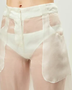 Pantalon Esprit d'Atelier en Soie écru