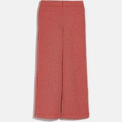 Pantalon Fiona imprimé vichy rouge