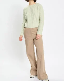Pantalon flare beige