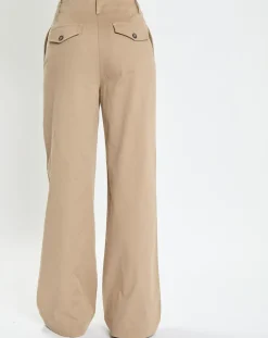 Pantalon flare beige