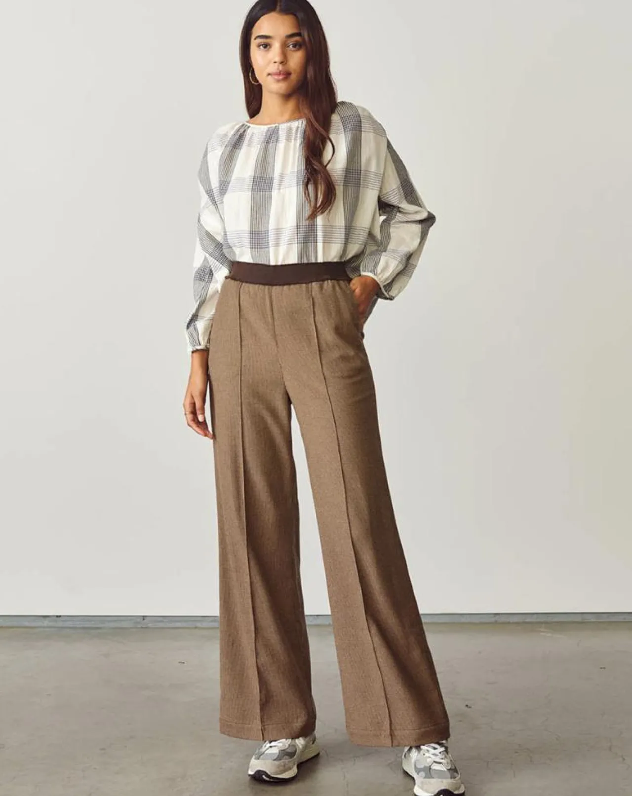 Pantalon flare Vick marron
