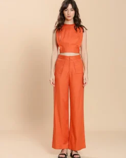 Pantalon Félicie orange