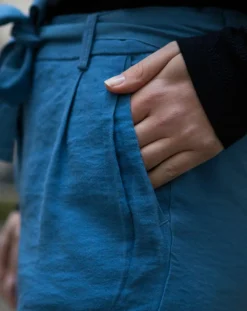 Pantalon fluide Cado bleu