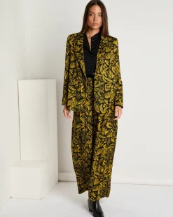 Pantalon Jade satiné imprimé jaune