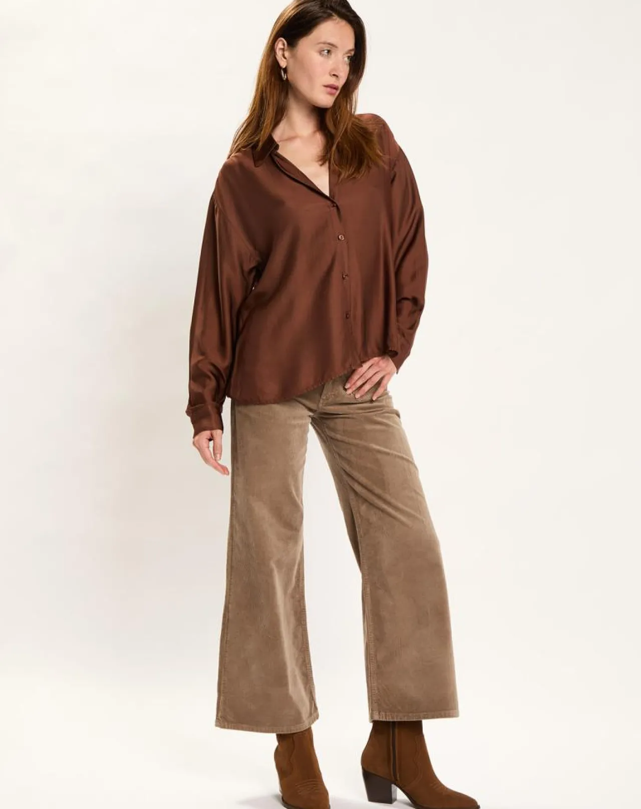 Pantalon jupe-culotte Cloé seigle