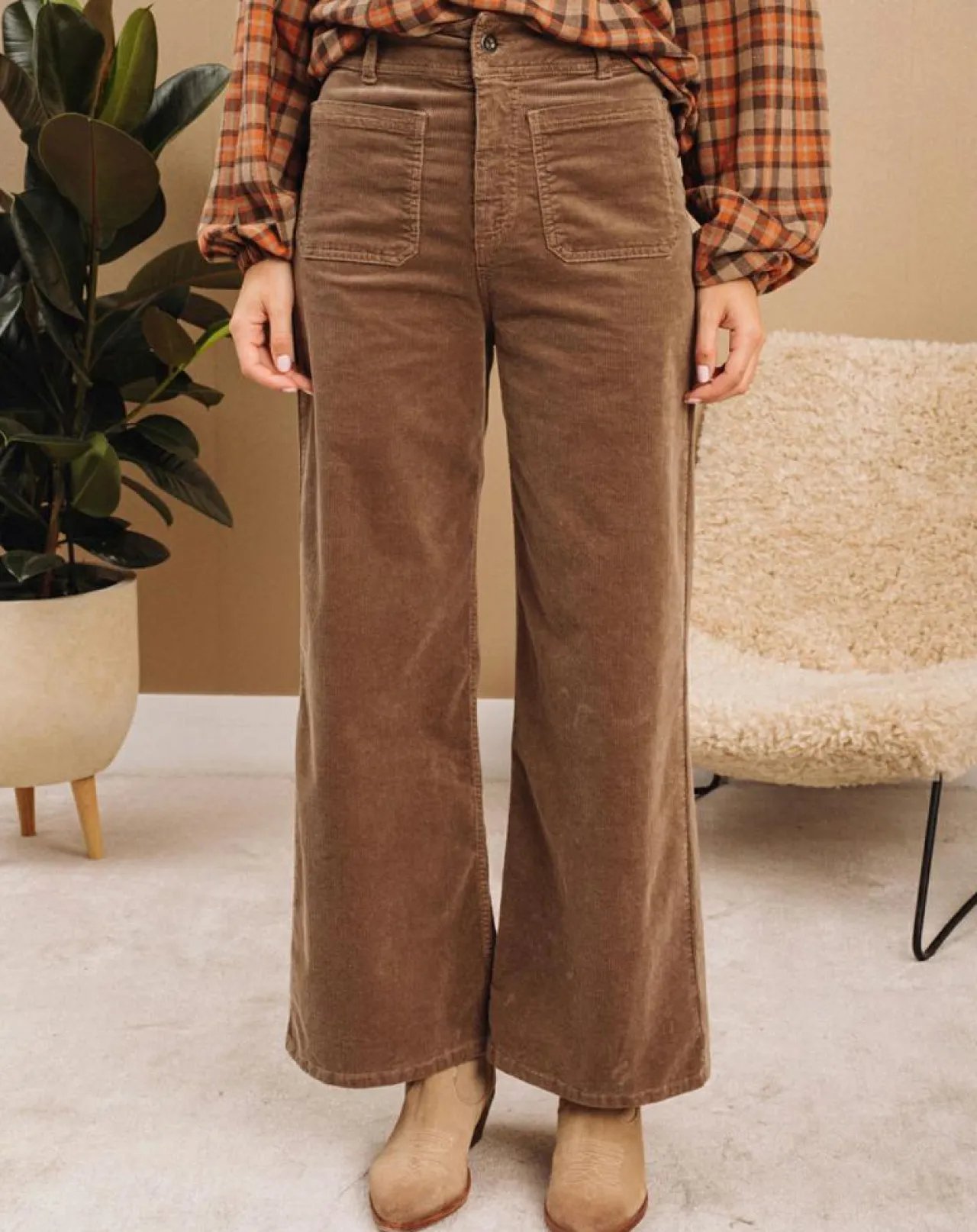 Pantalon jupe-culotte Cloé seigle