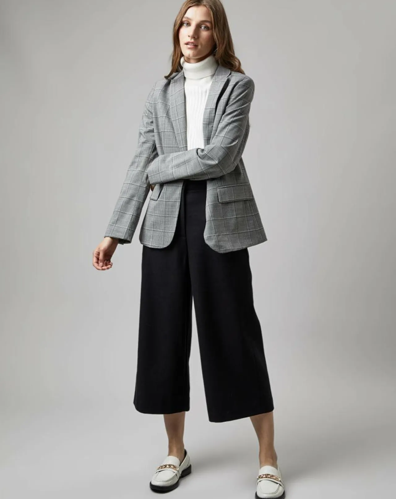 Pantalon jupe-culotte en Laine mélangée noir
