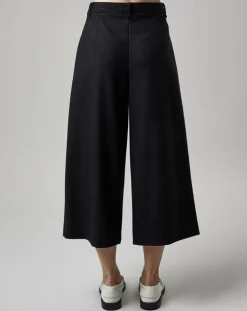 Pantalon jupe-culotte en Laine mélangée noir