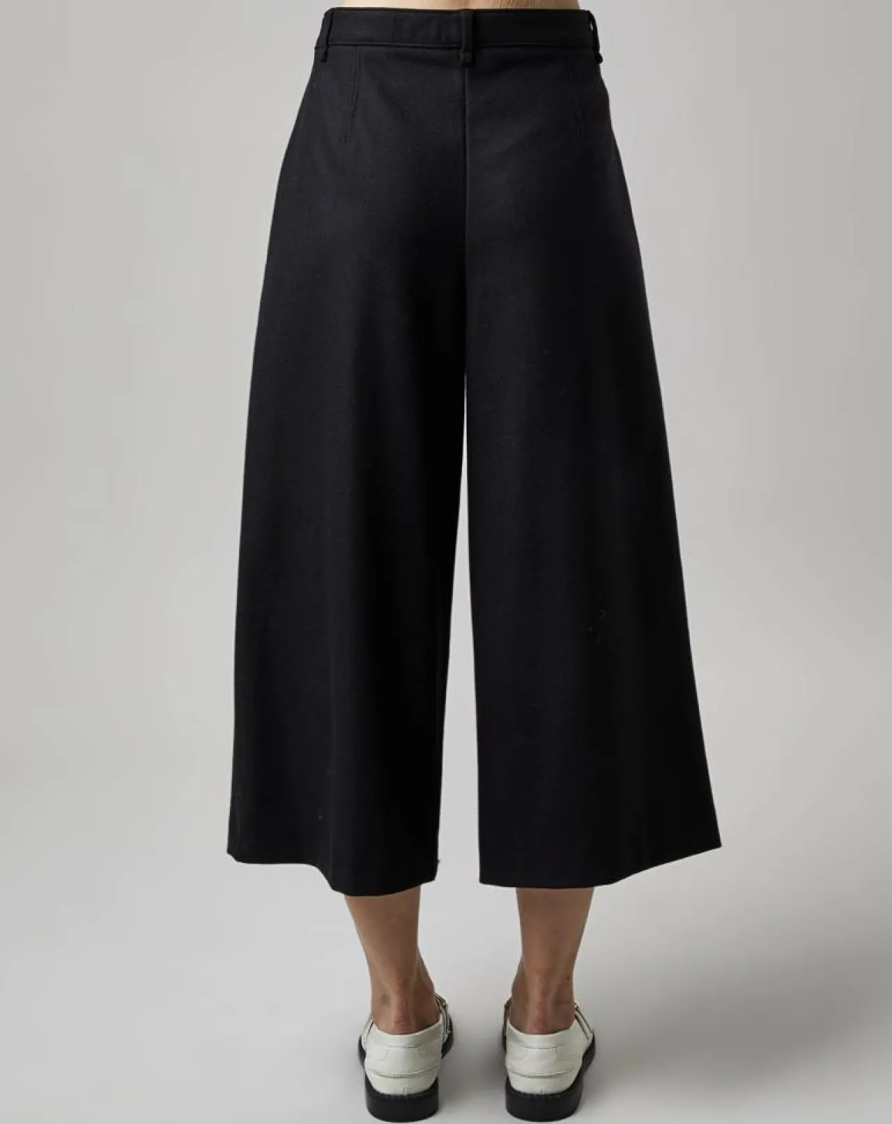 Pantalon jupe-culotte en Laine mélangée noir