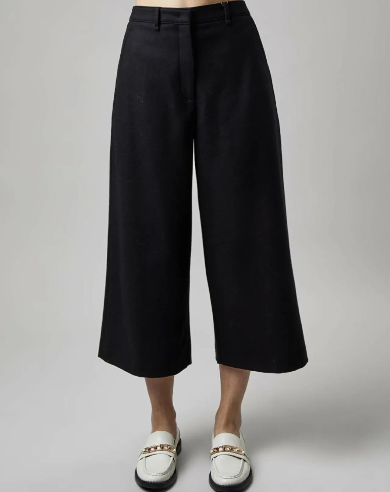 Pantalon jupe-culotte en Laine mélangée noir