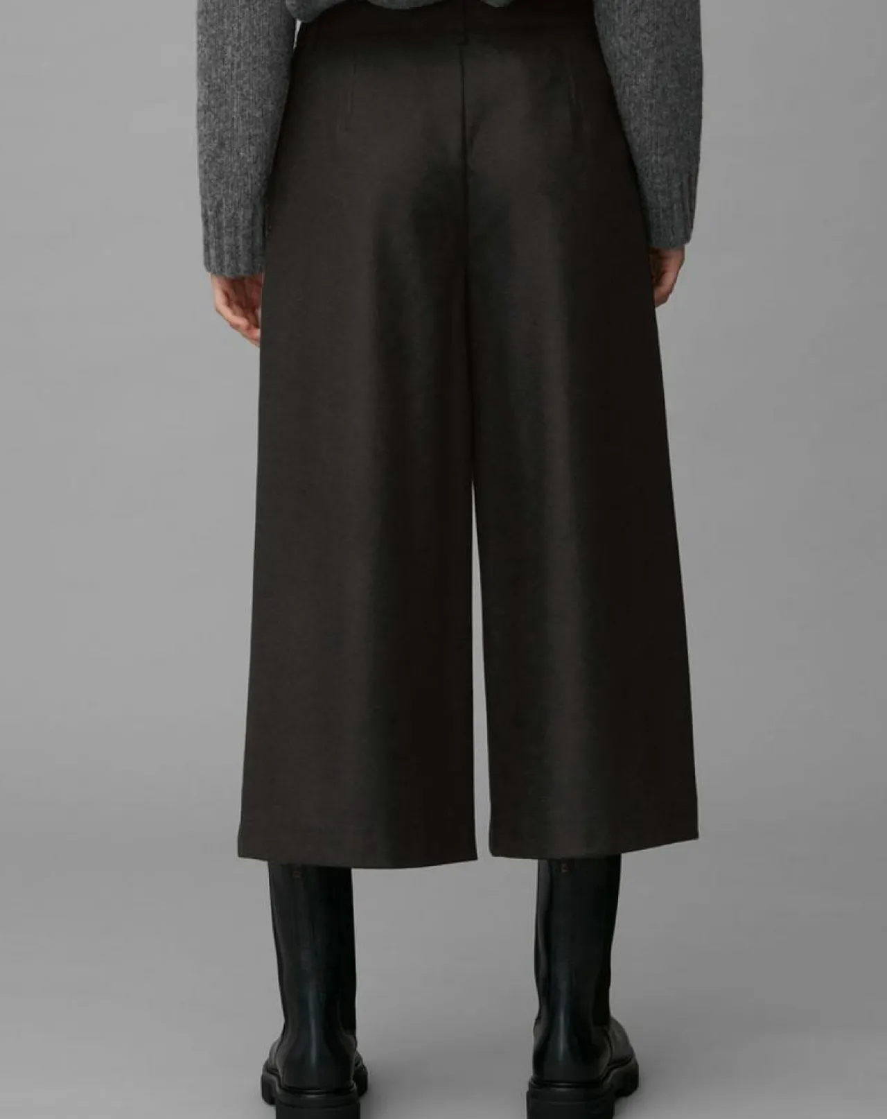 Pantalon jupe-culotte en Laine mélangée noir
