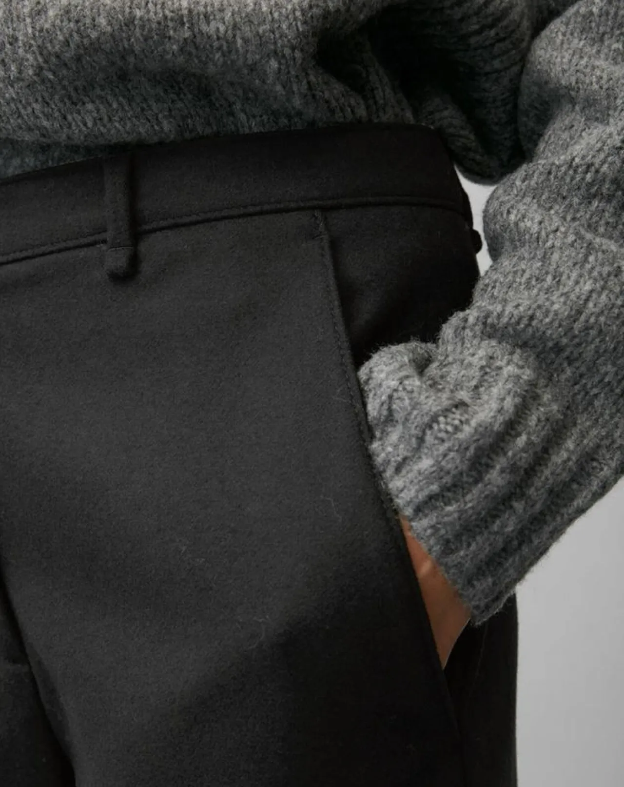 Pantalon jupe-culotte en Laine mélangée noir