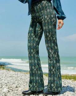 Pantalon Kyllie à motifs bleu