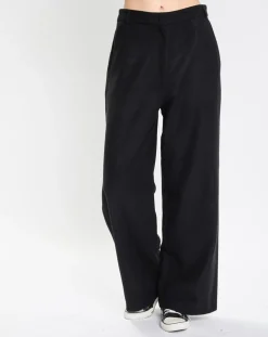 Pantalon large en Laine mélangée noir