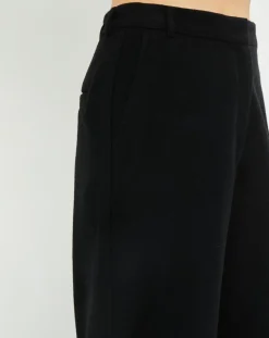 Pantalon large en Laine mélangée noir