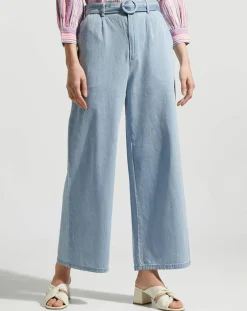 Pantalon large Lucia bleu
